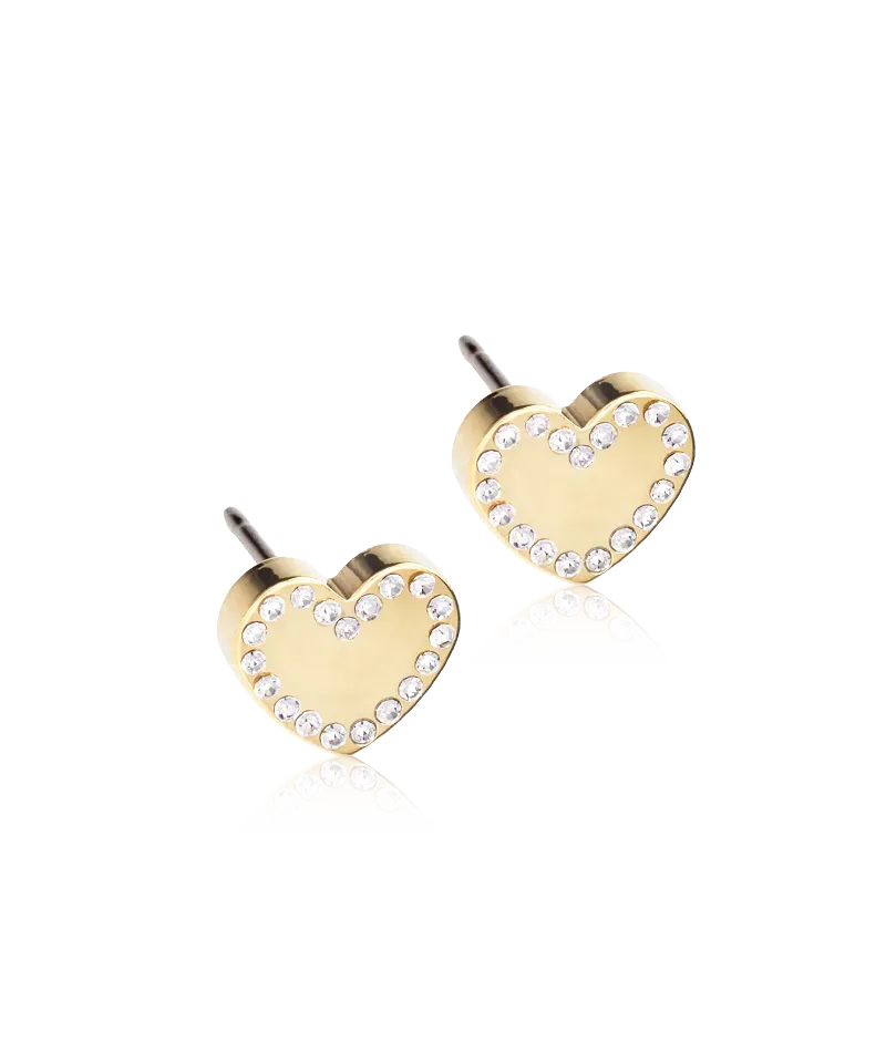 Blomdahl Brilliance Sweetheart øredobber crystal gull 8 mm titan