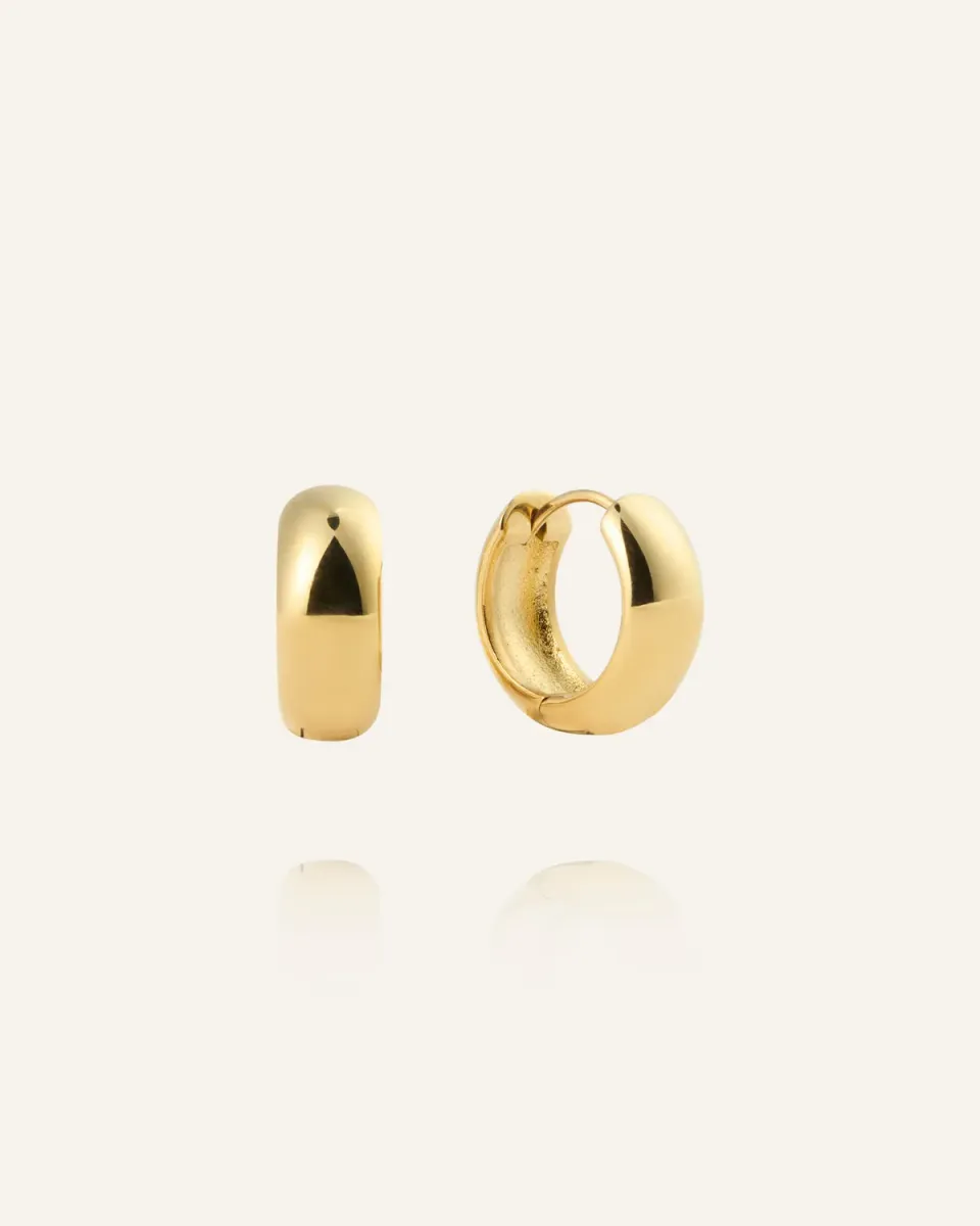 Mockberg Brave Small Hoops øredobber gull 15,5 mm