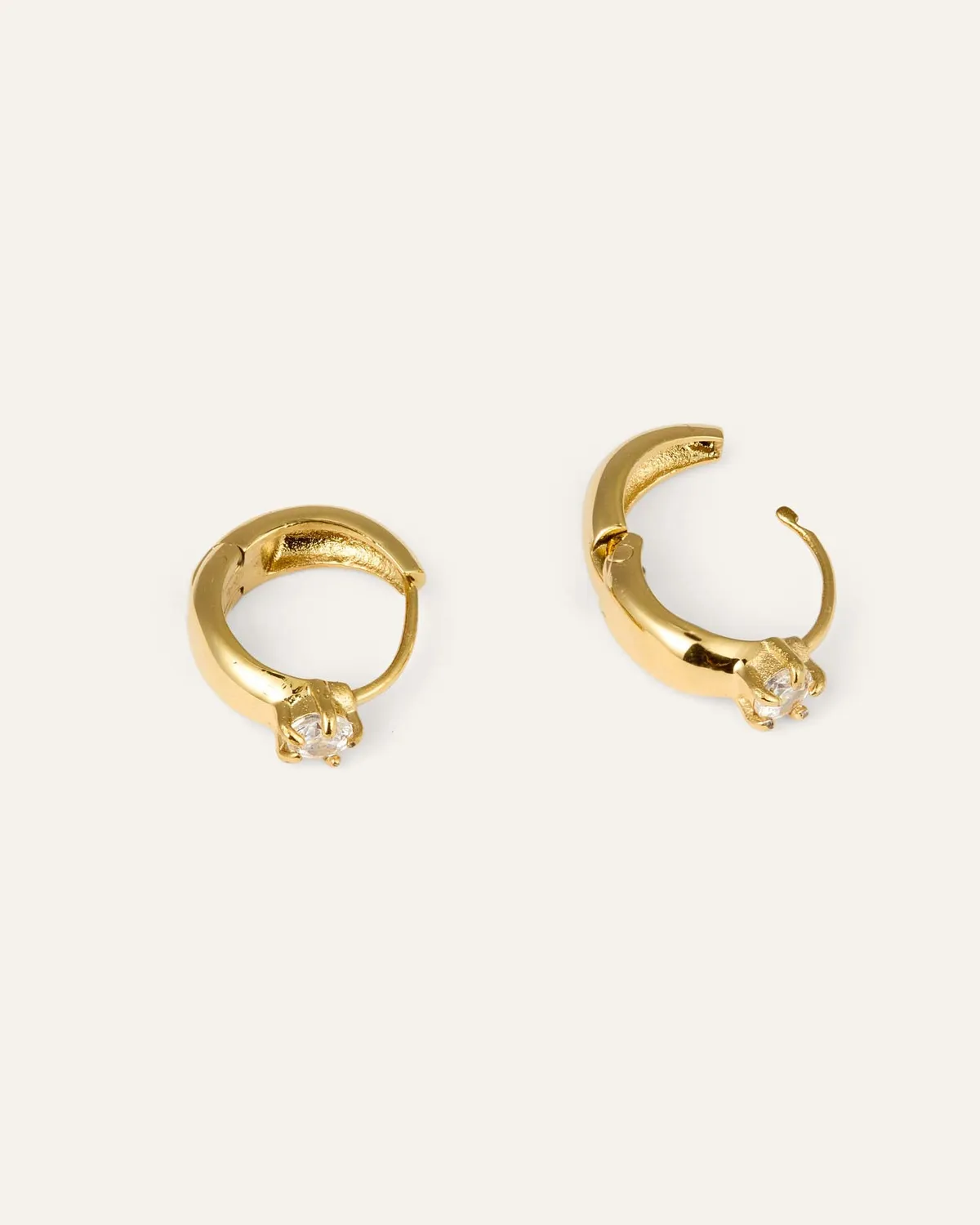 Mockberg Soleil Hoops øredobber gull 11 mm zirkonia