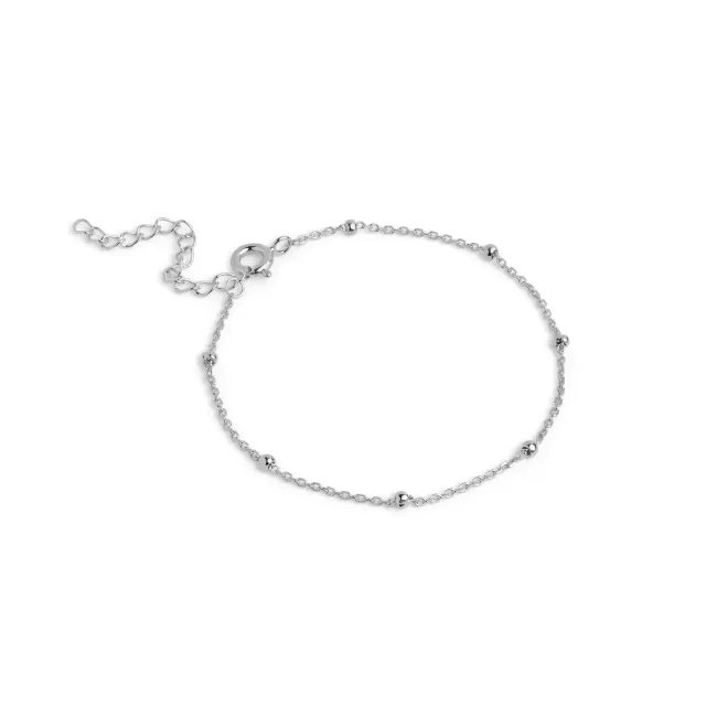 Enamel Beaded Chain armbånd 15+4 cm sølv