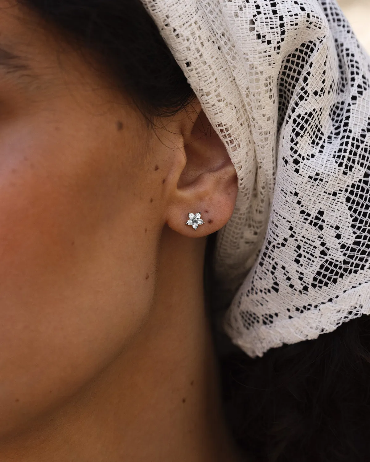 Mockberg Flora Studs øredobber sølv blomst