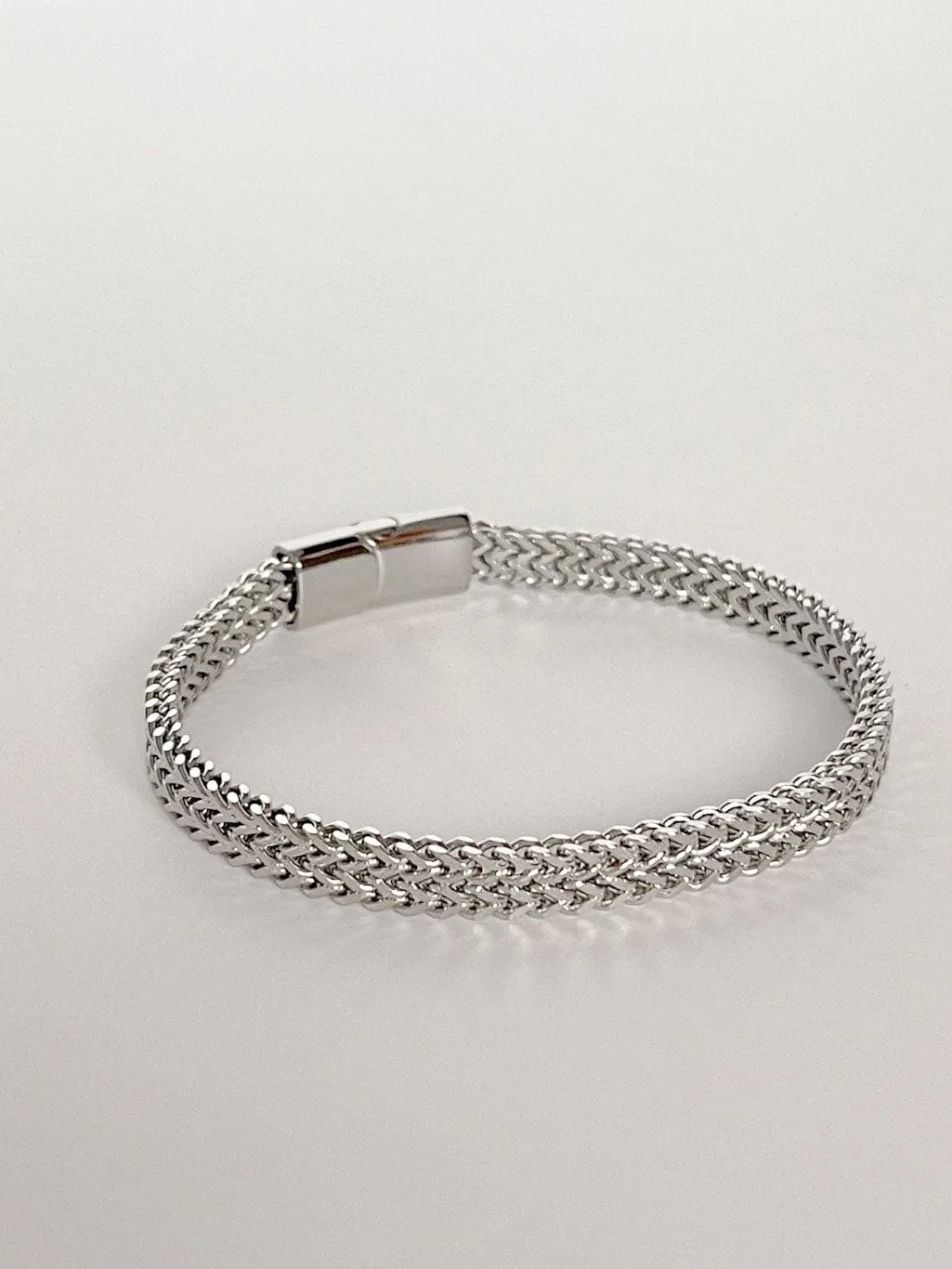 Mea Nani herrearmbånd stål sølv 22 cm polert