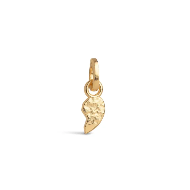 Enamel Twin Heart charm forgylt 10x6 mm