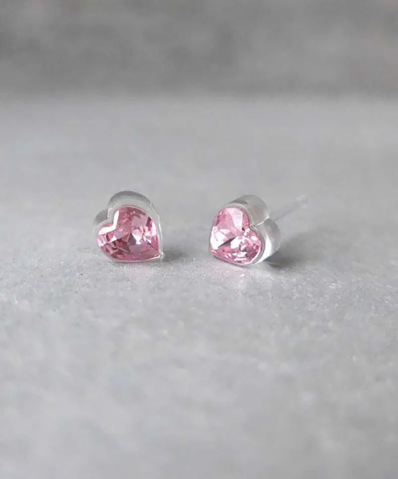Blomdahl Heart øredobb 6 mm light rose plast