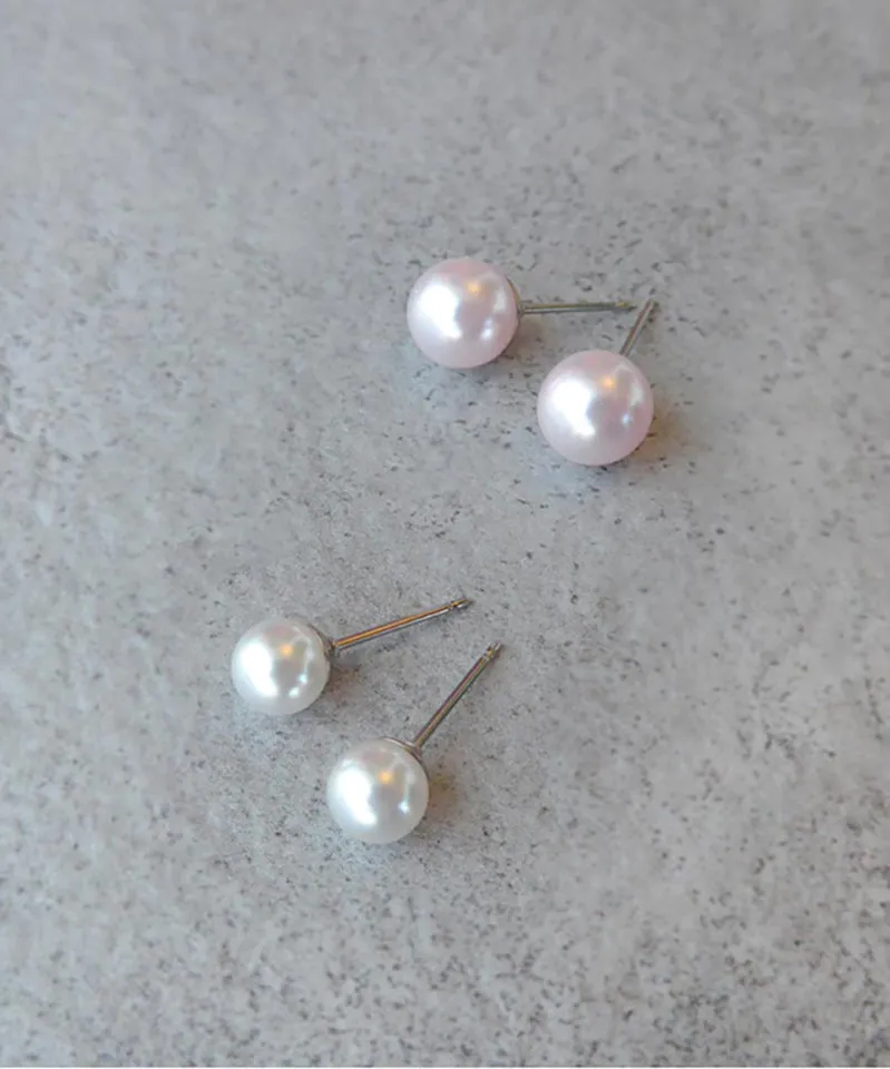 Blomdahl Pearl øredobber light rose titan nikkelfrie