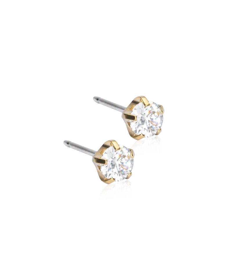 Blomdahl Tiffany Precious øredobber 5 mm CZ White gull
