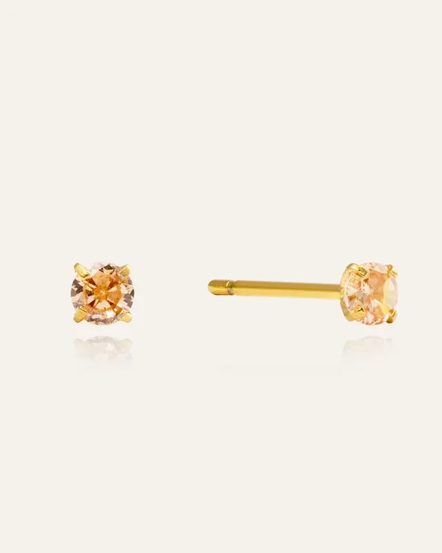 Mockberg Jolie Champagne Small Studs øredobber gull 3 mm