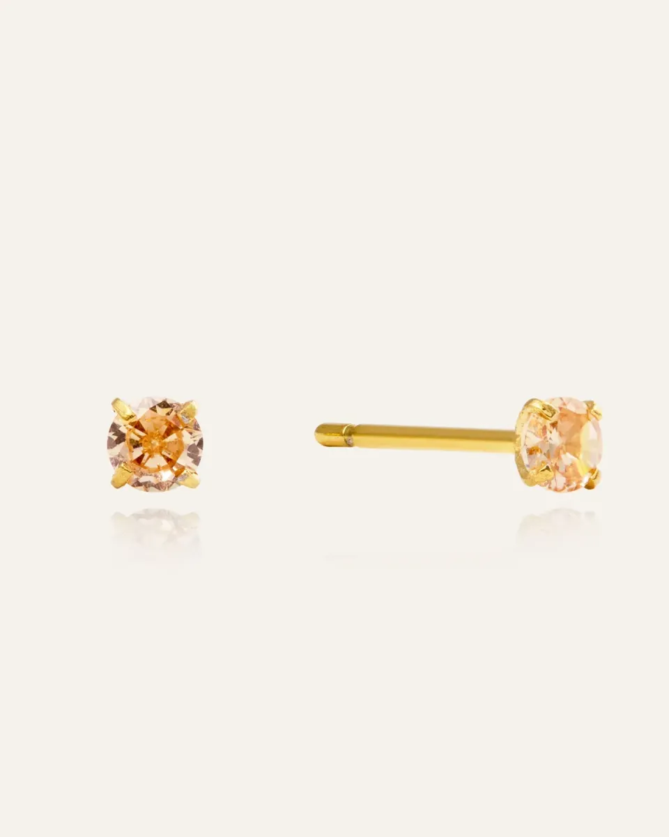 Mockberg Jolie Champagne Small Studs øredobber gull 3 mm