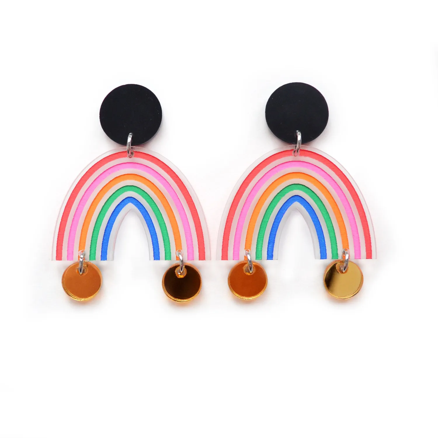 BooandBooFactory Rainbow øredobber statement regnbue