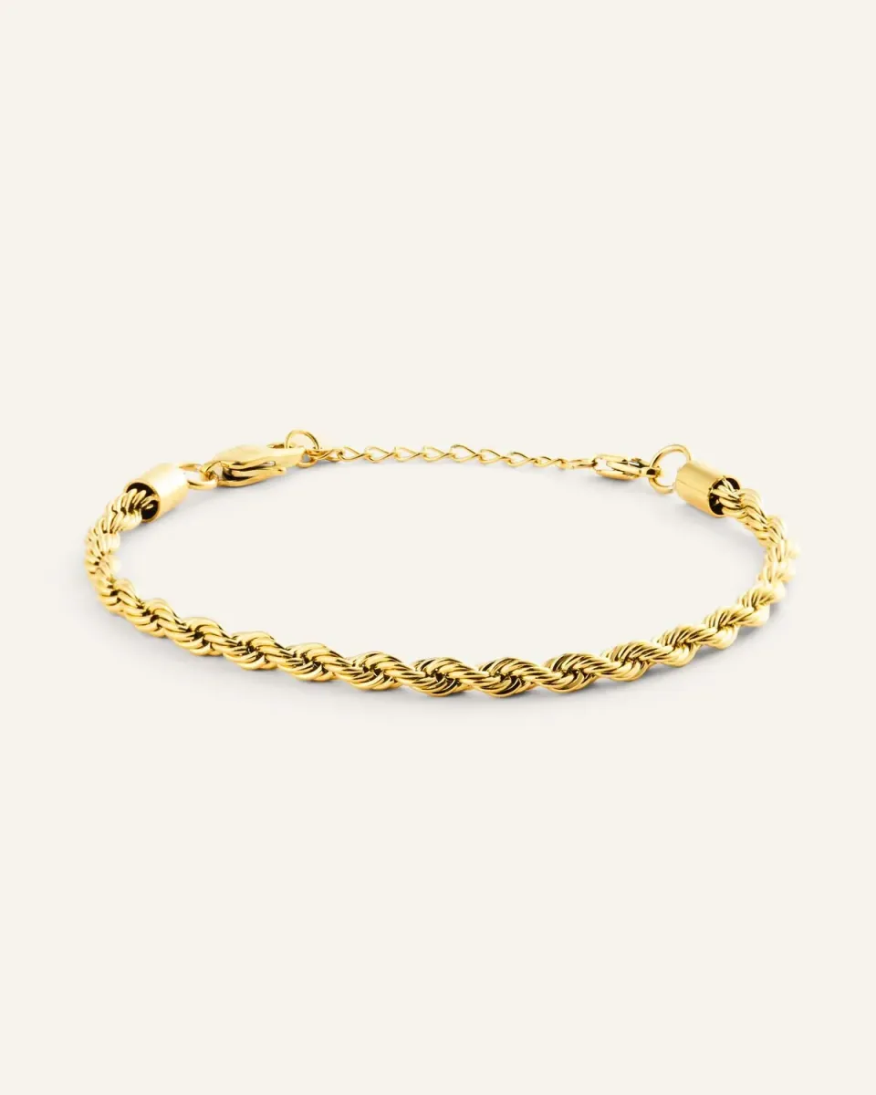 Mockberg Bold Rope Chain Bracelet armbånd M gull