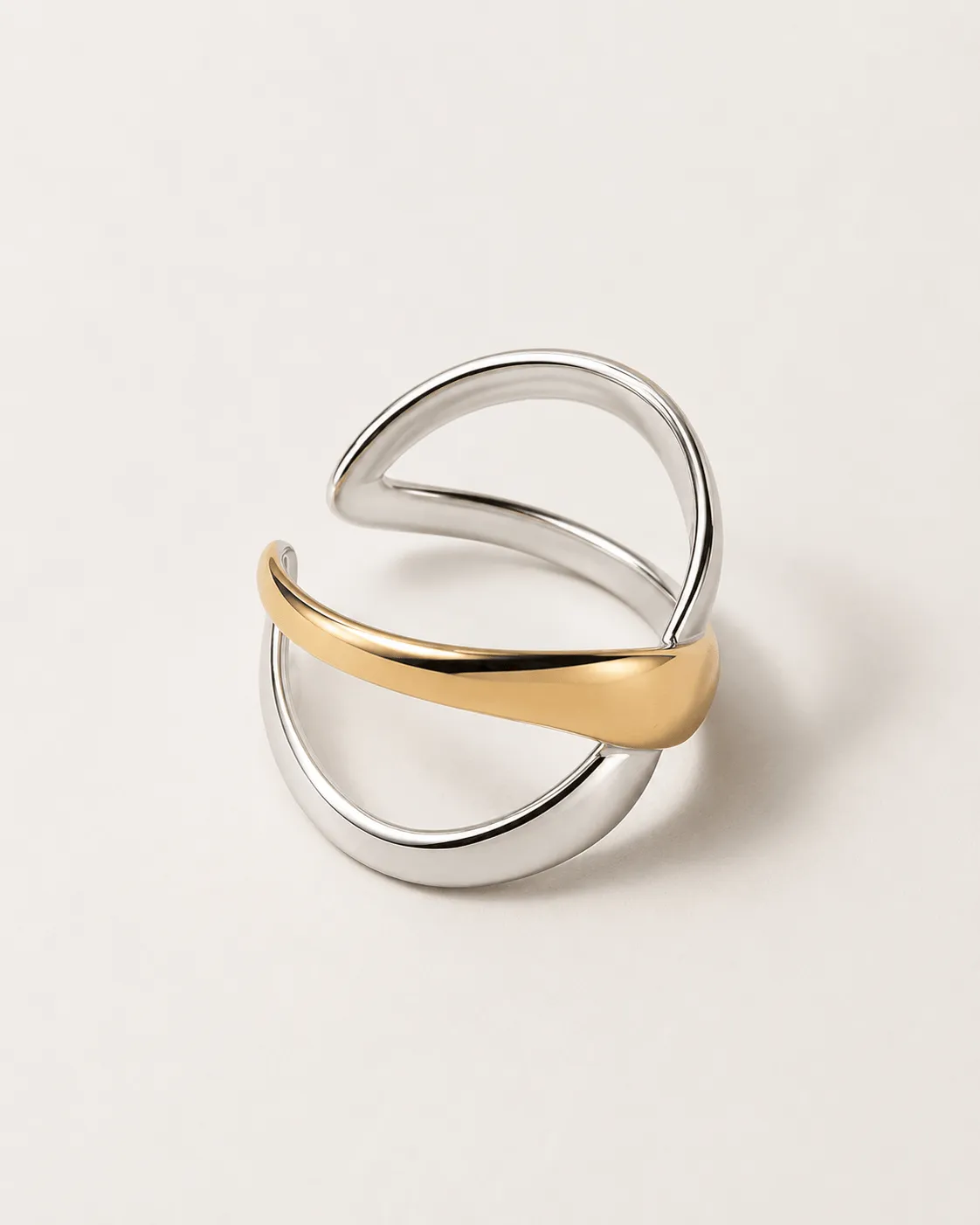 Mea Nani Crossfire ring justerbar to-tone