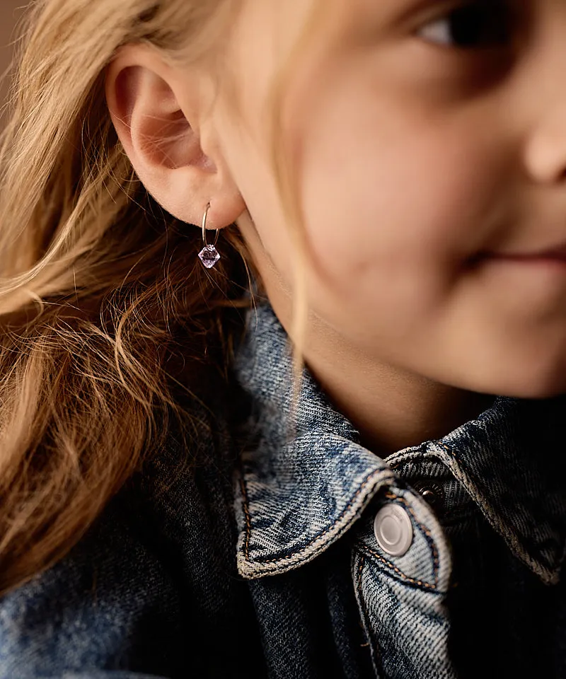 Blomdahl Ear Ring øredobb violet 14 mm titan bicone