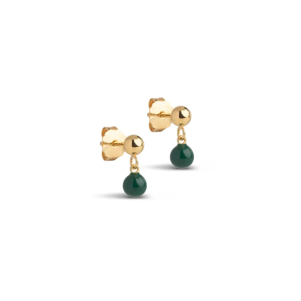 Enamel Mina studs petrol green 12 x 4 mm