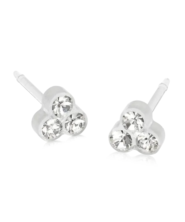 Blomdahl Clover øredobb 6 mm crystal plast