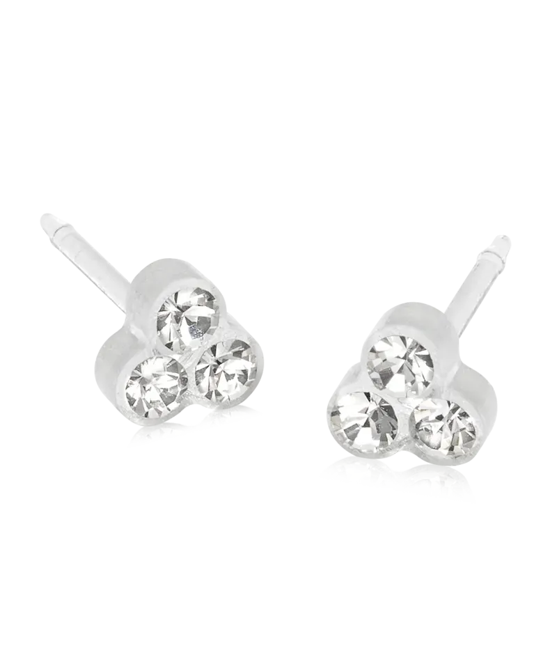 Blomdahl Clover øredobb 6 mm crystal plast