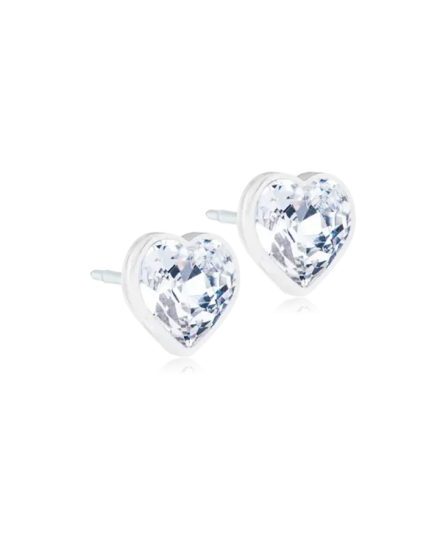 Blomdahl Heart øredobber crystal plast 6 mm nikkelfri