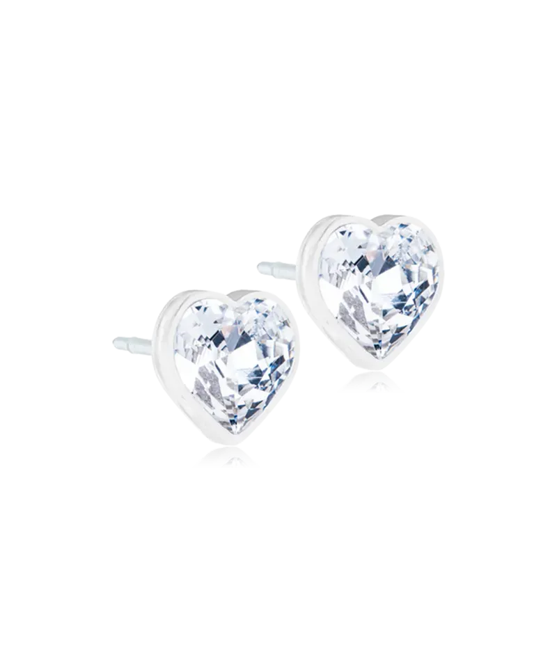 Blomdahl Heart øredobber crystal plast 6 mm nikkelfri