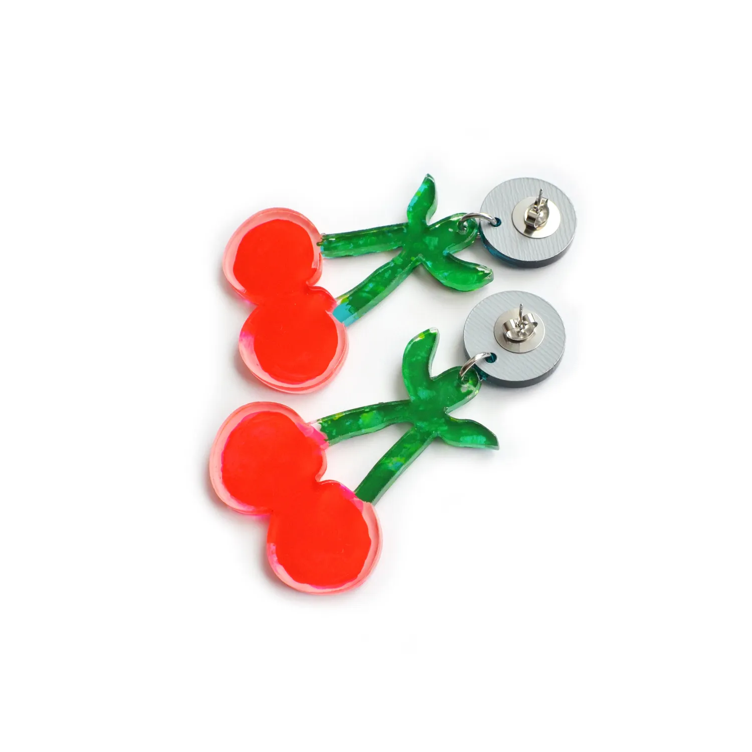BooandBooFactory Cherry øredobber rød rosa statement