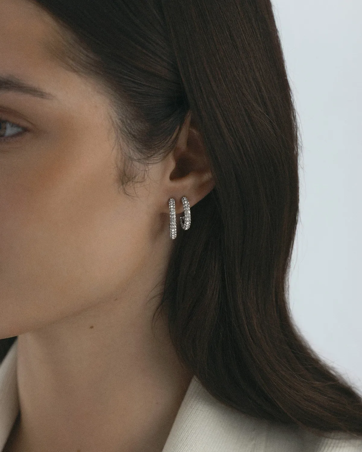 Mockberg Pavé Eternal Large hoops sølv 20 mm