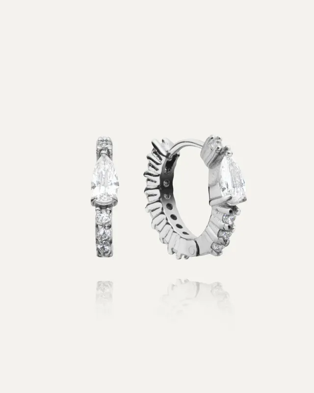 Mockberg Juliette Steel Hoops ringer sølv 10 mm zirkonia