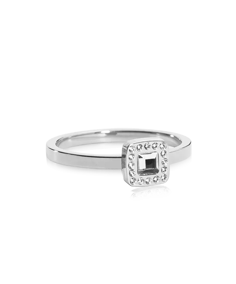 Blomdahl Brilliance Cushion ring crystal titan