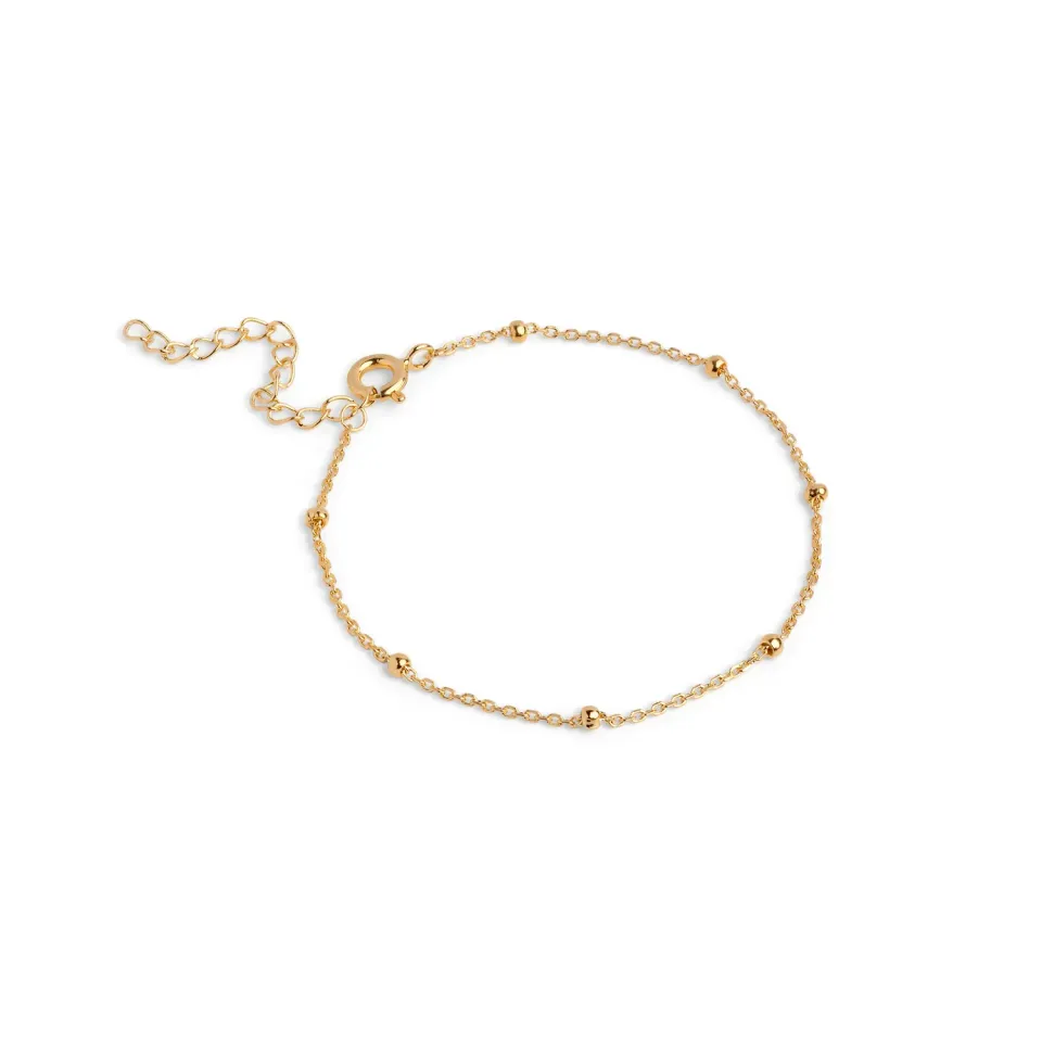 Enamel Beaded Chain armbånd 15+4 cm gull