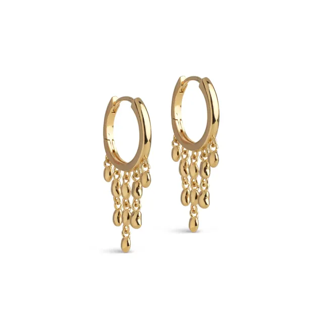Enamel Nara Rain hoops 29 mm forgylt par