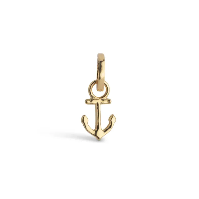Enamel Steady Anchor charm 8 mm anker forgylt