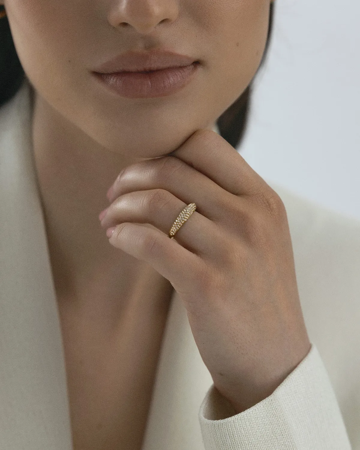 Mockberg Pavé Precious ring 50 gull pavé