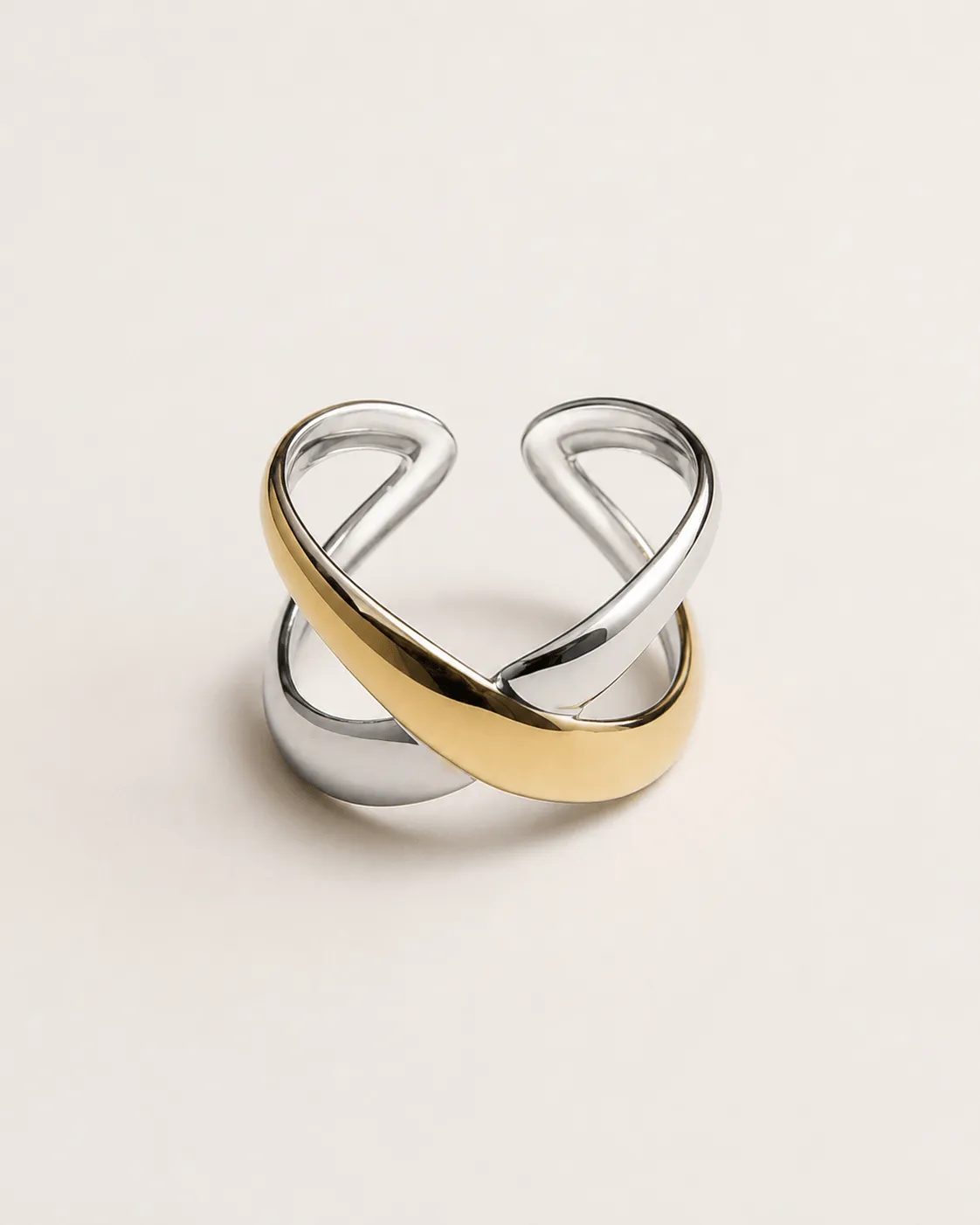 Mea Nani Crossfire ring justerbar to-tone