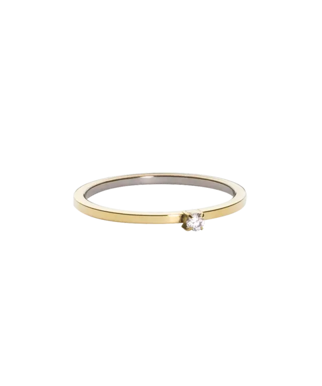 Blomdahl Tiffany Tiny ring CZ White 16 mm gull titan