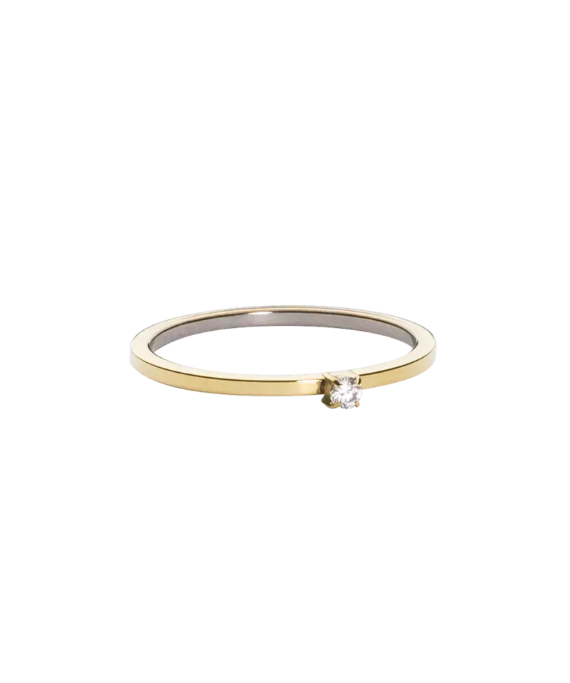 Blomdahl Tiffany Tiny ring CZ White 16 mm gull titan