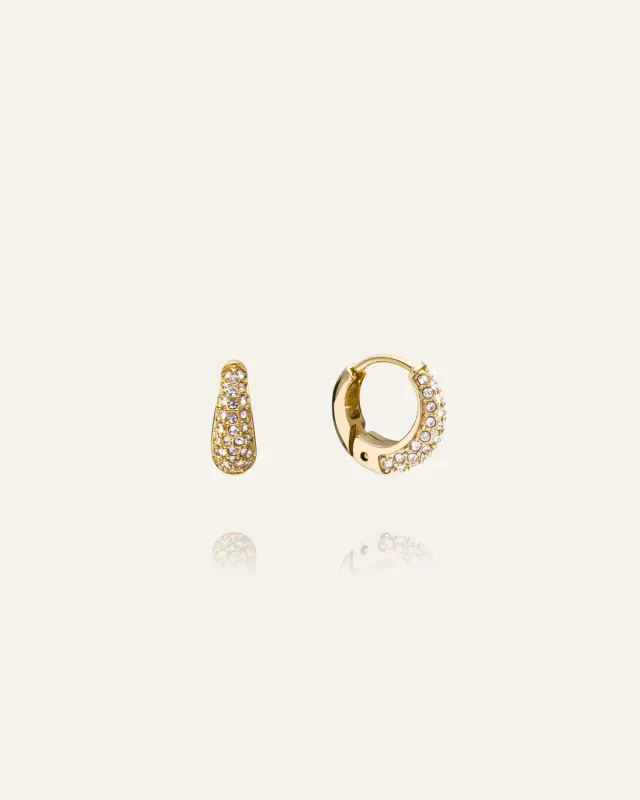 Mockberg Pavé Precious mini hoops gull 12 mm