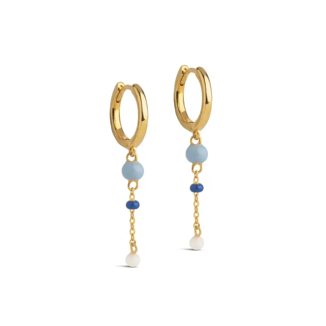 Enamel Lola Bold hoops 12 mm marine blå