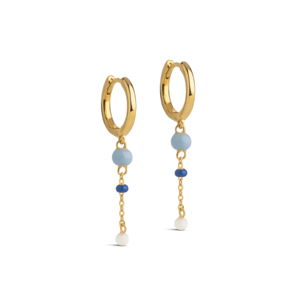 Enamel Lola Bold hoops 12 mm marine blå