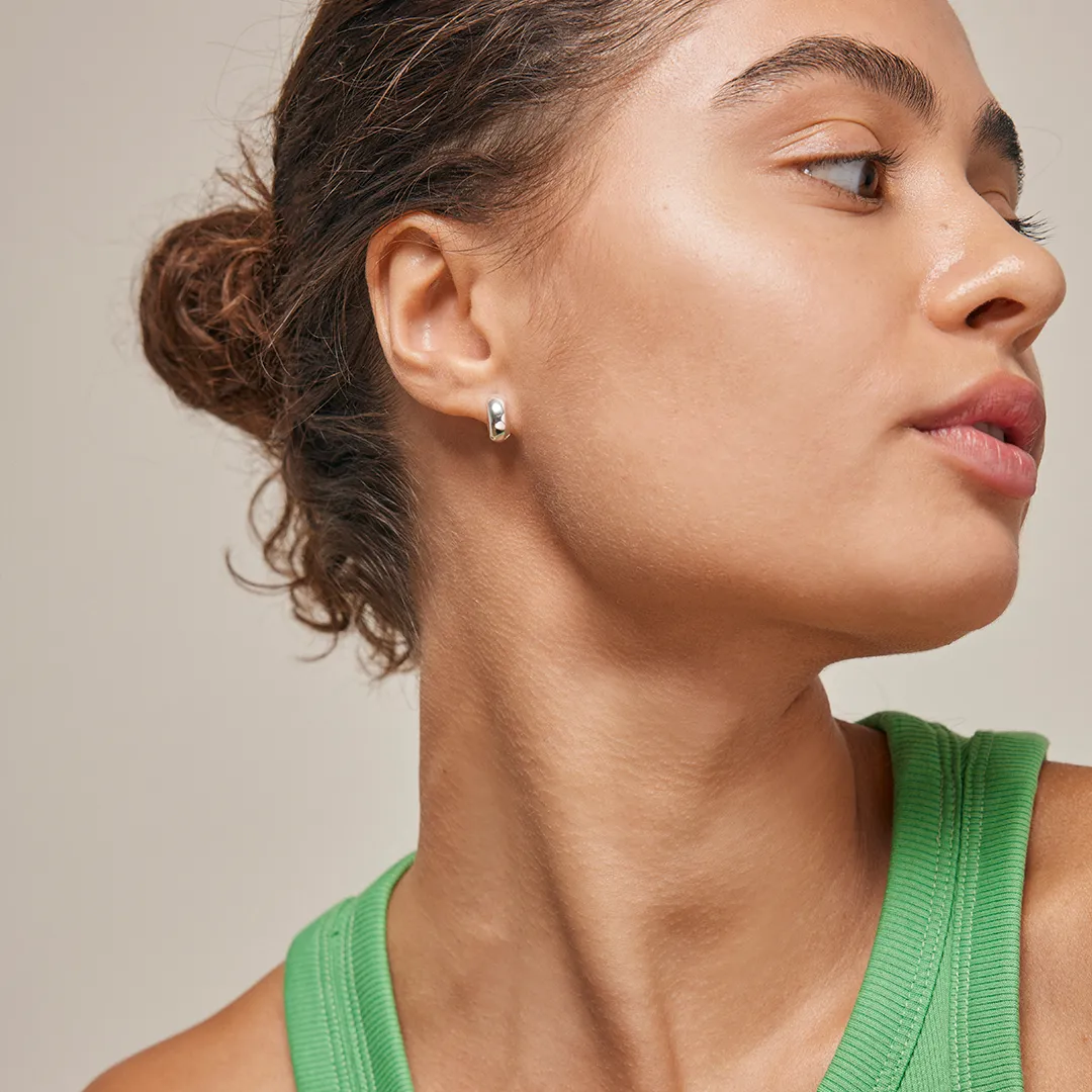 Enamel Classic Wide hoops 11 mm sølv par