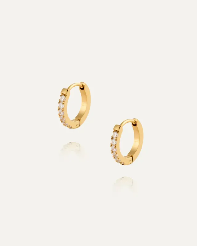 Mockberg Shiny Hoops Small øredobber gull 13 mm