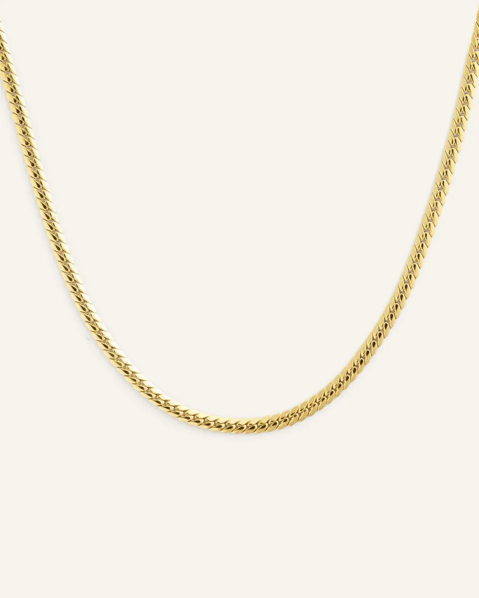Mockberg Serpentine Chain halskjede gull stål