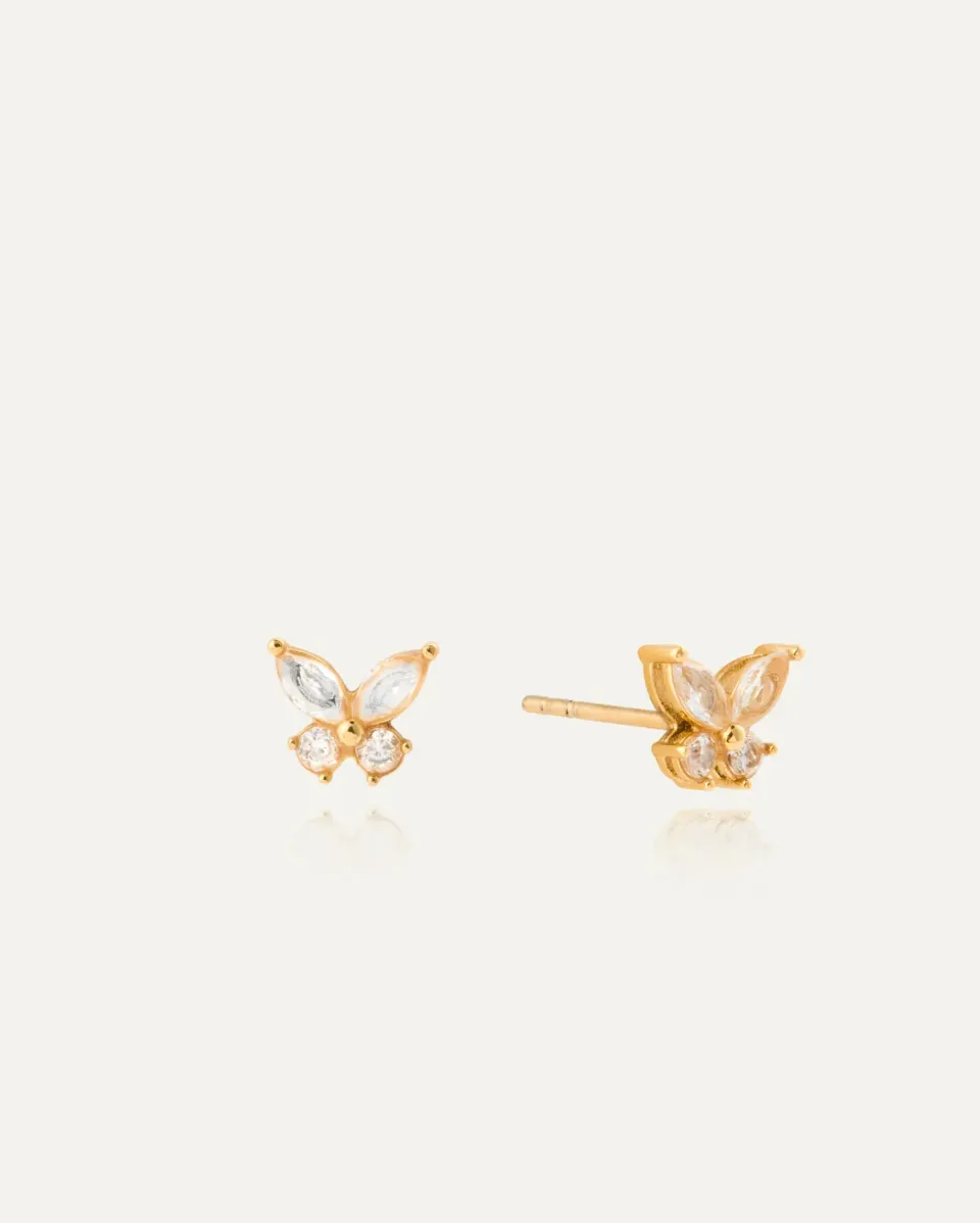 Mockberg Butterfly studs øredobber gull 6x7 mm