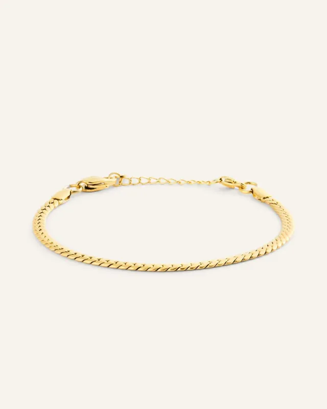 Mockberg Serpentine Chain Bracelet armbånd M gull