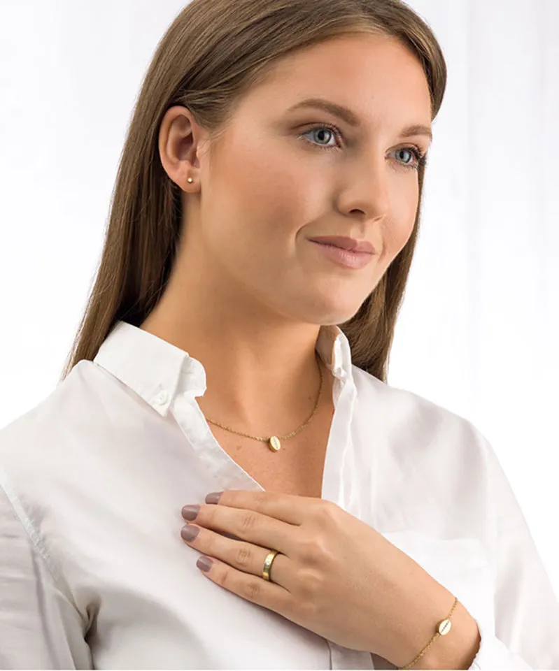 Blomdahl Bezel øredobber 3 mm crystal gull titan
