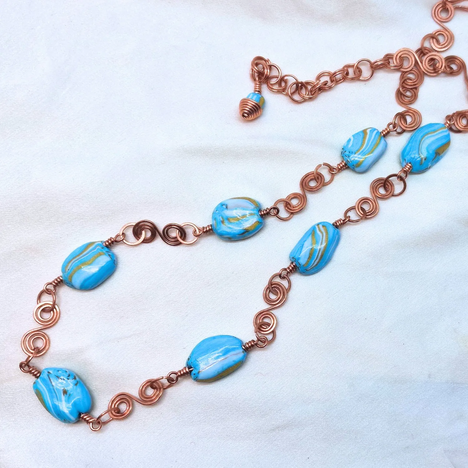 Kunstnerbonden Amalfi halskjede turkis justerbar