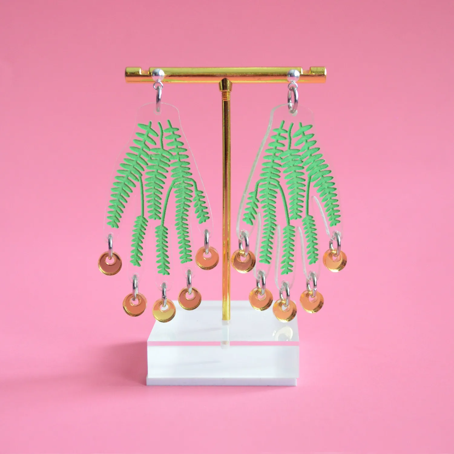 BooandBooFactory Hand Green Vines øredobber gull ranker