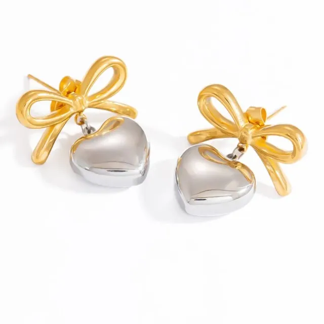 Mea Nani Amour Bow øredobber 18K gullbelagt