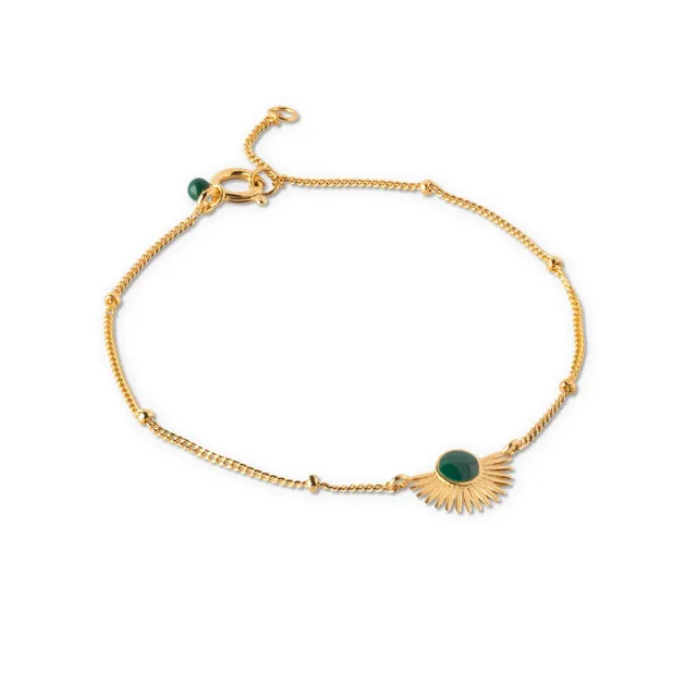 Enamel Soleil armbånd 15,5+2 cm petrolgrønn