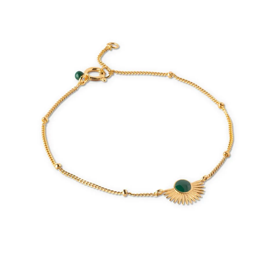 Enamel Soleil armbånd 15,5+2 cm petrolgrønn