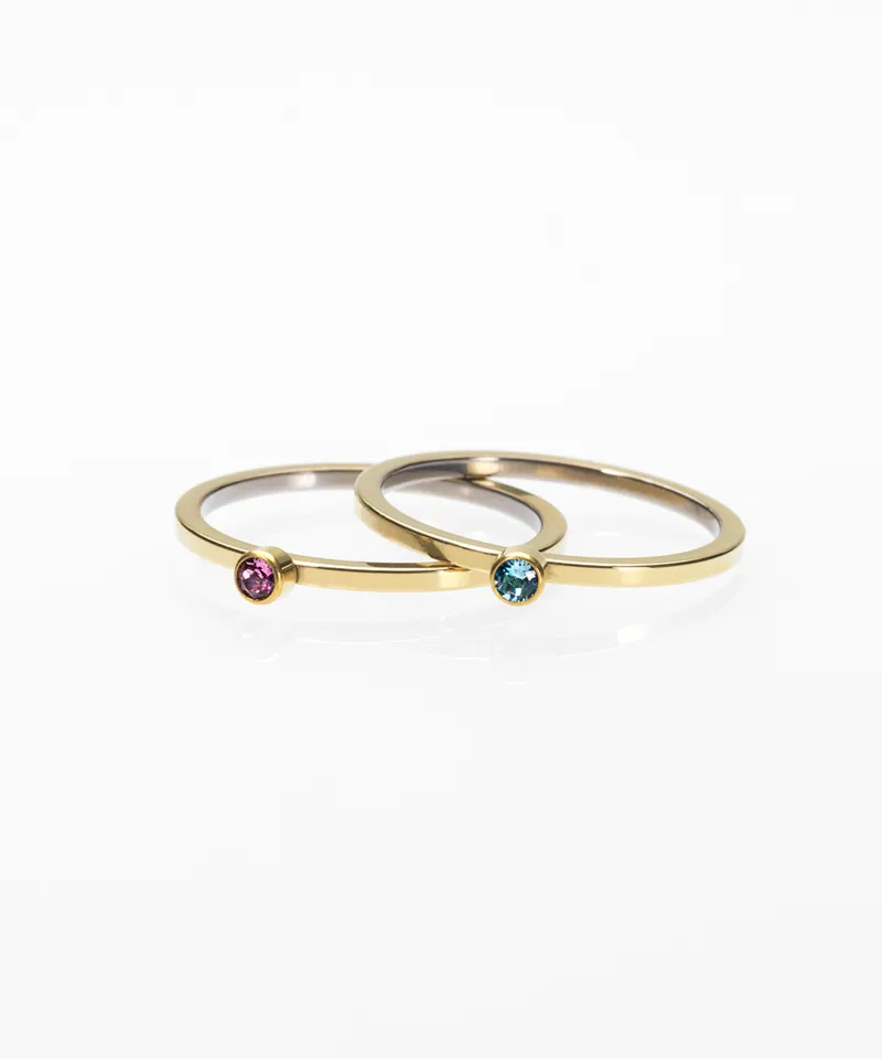 Blomdahl Bezel Tiny Ring ring lilac gullfarget 18 mm