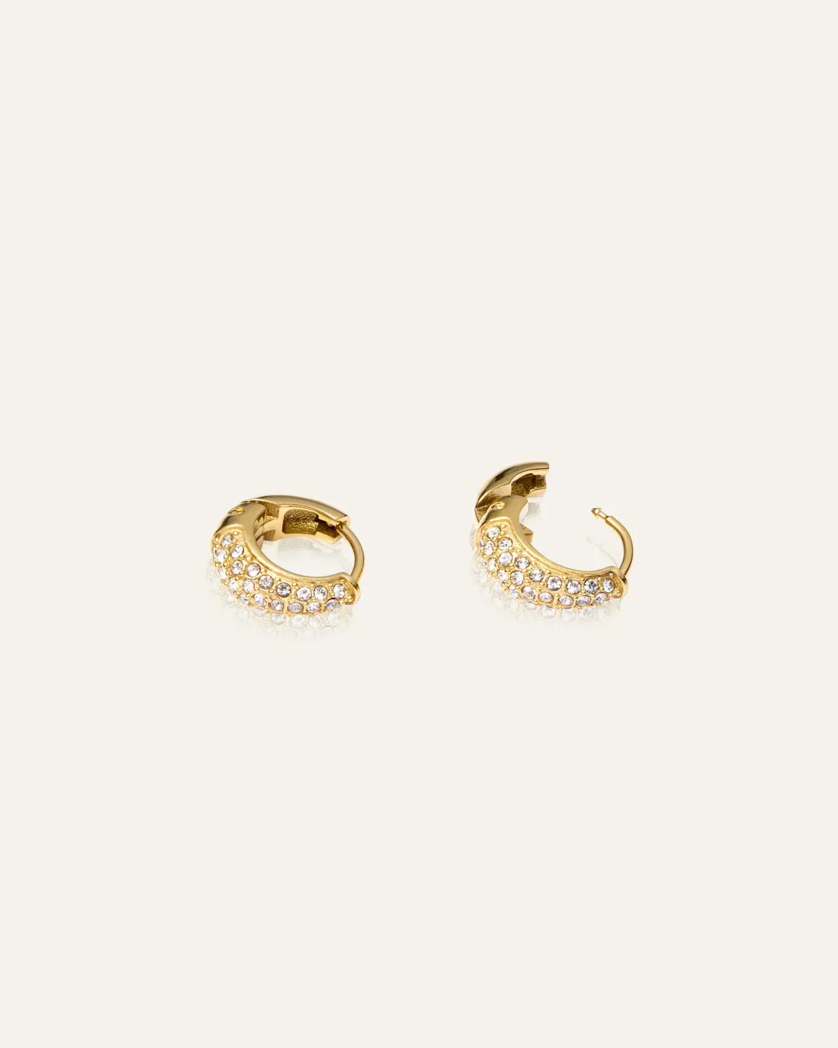 Mockberg Pavé Precious mini hoops gull 12 mm