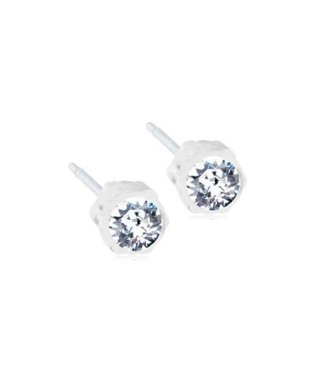 Blomdahl Bezel Crystal øredobber klar 6 mm plast