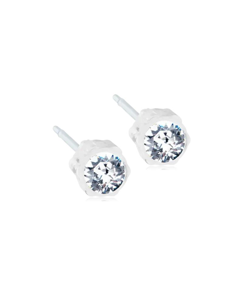 Blomdahl Bezel Crystal øredobber klar 6 mm plast